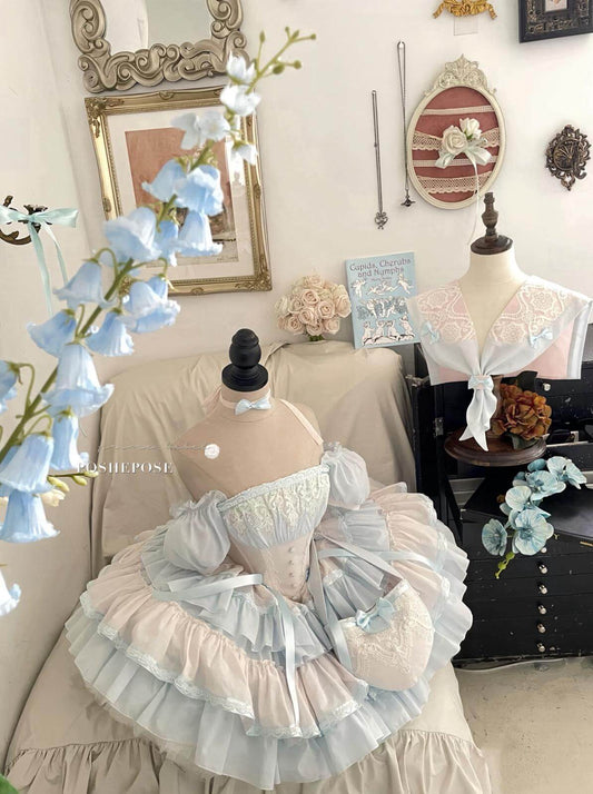 Pastel Gardenia Promise dress featuring puff skirt and romantic vintage design.