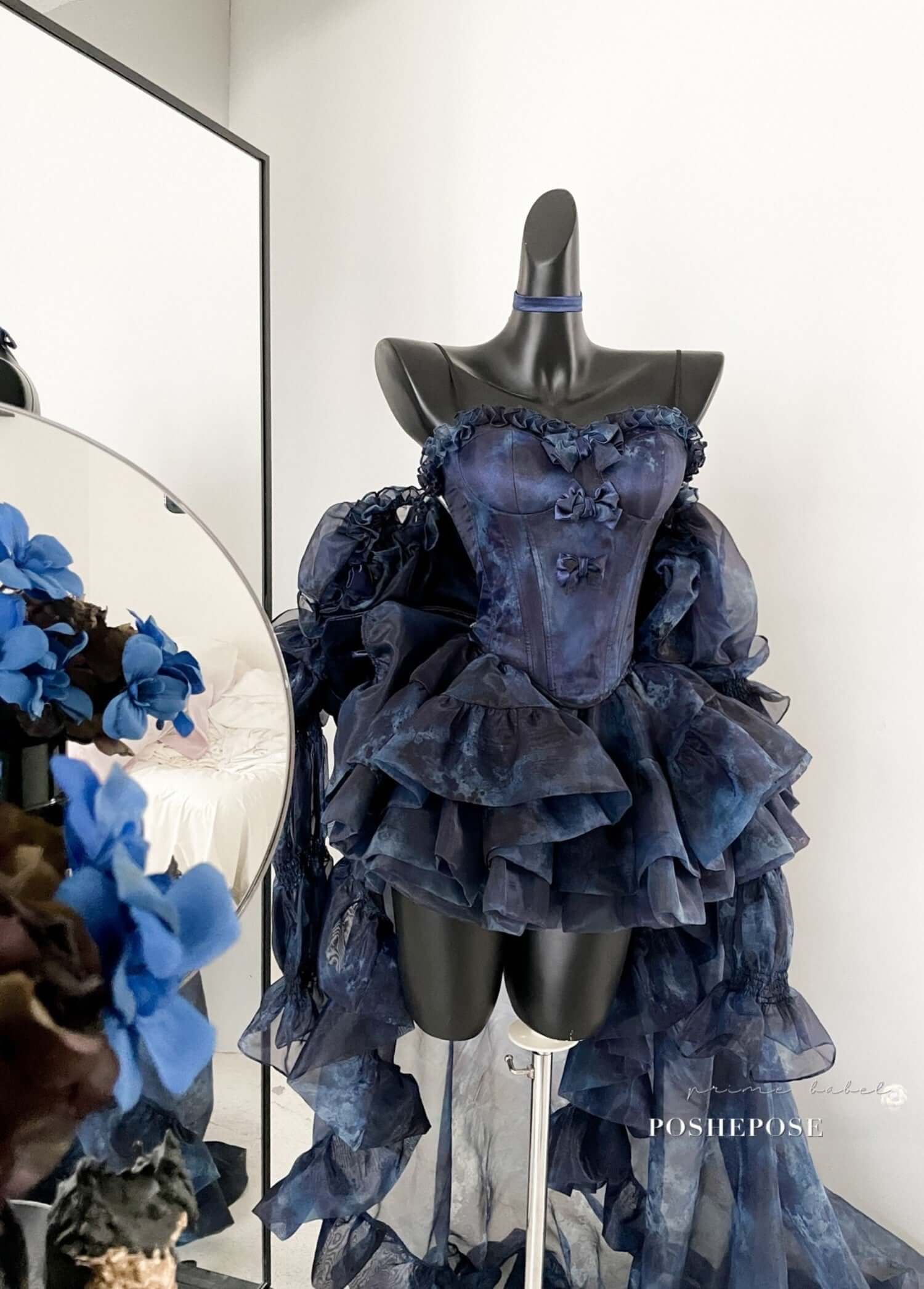 Haute Couture Deep Sea Dress Limited Edition displayed on a mannequin, showcasing its gothic elegance and dreamy silhouette.