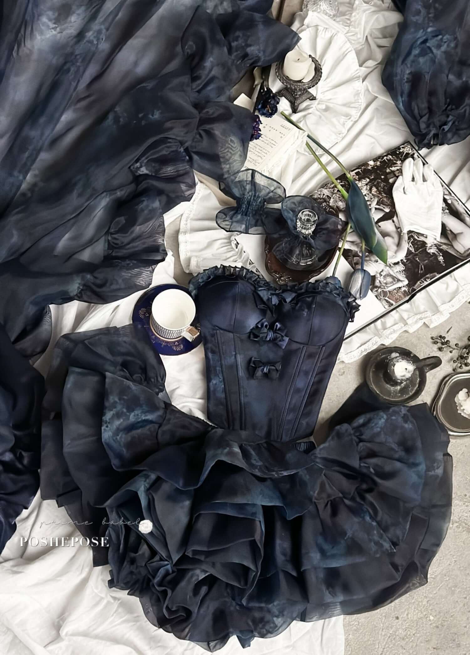 Haute Couture Deep Sea Dress Limited Edition featuring gothic elegance and fairycore balletcore elements.