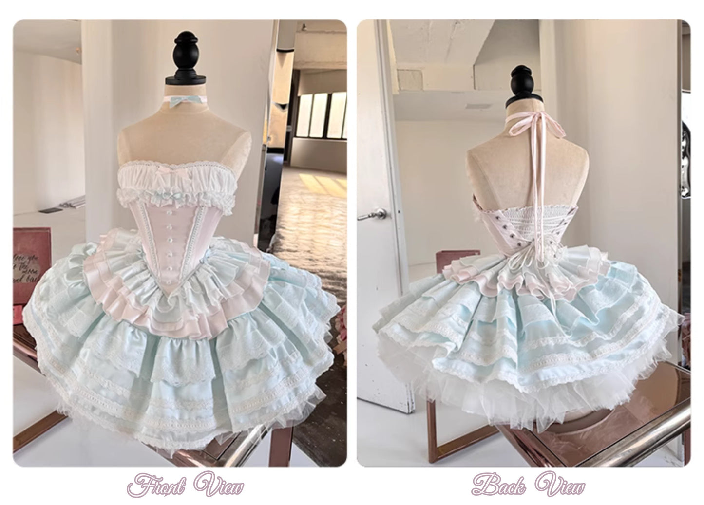 Powder Blue Satin Dress - PoshePose Global