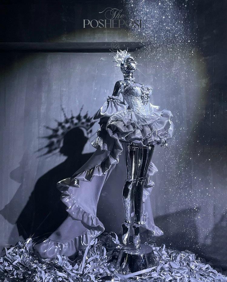 Silver Cheryl Heart Dress - PoshePose Global