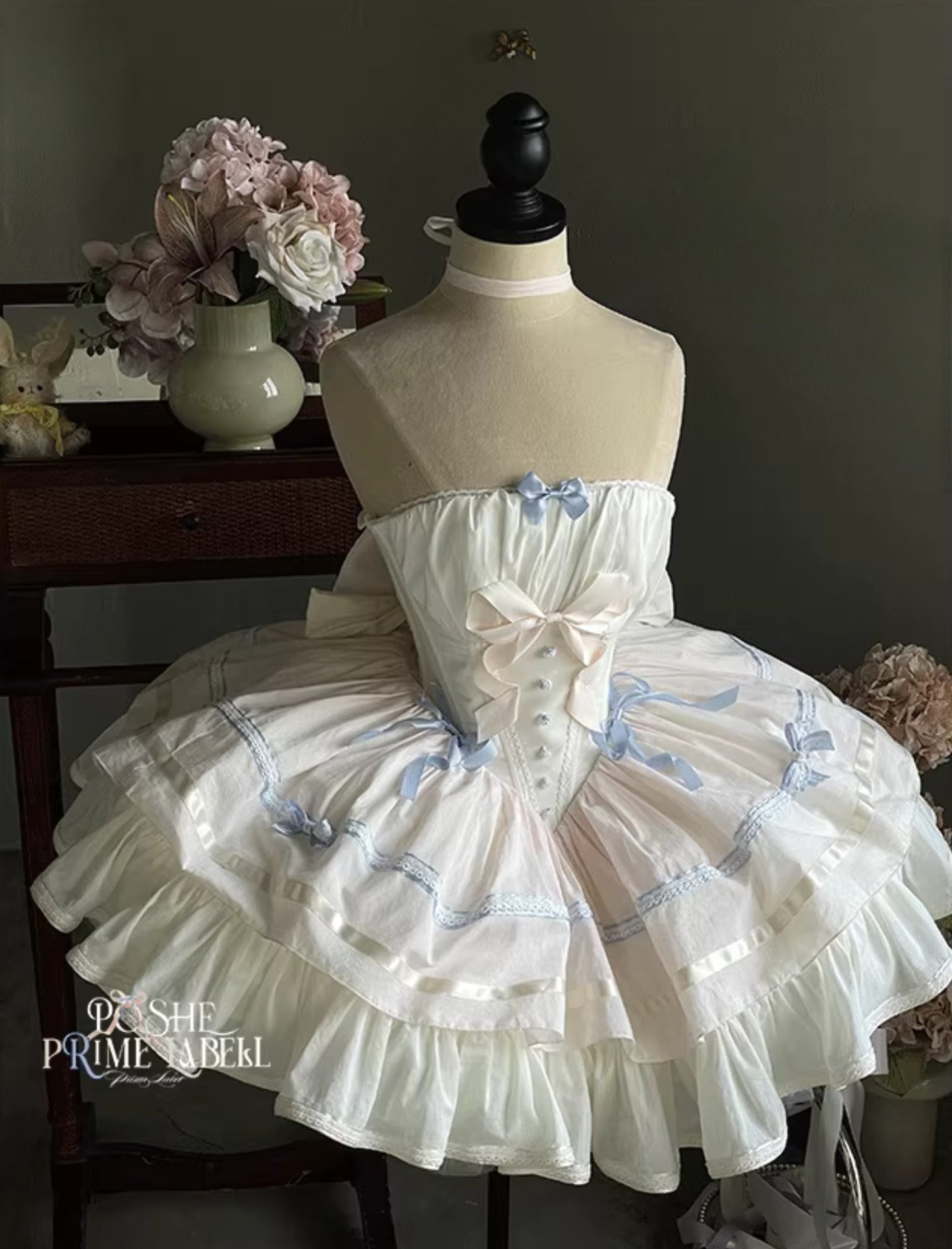 Antique Cotton Blue Dress - PoshePose Global