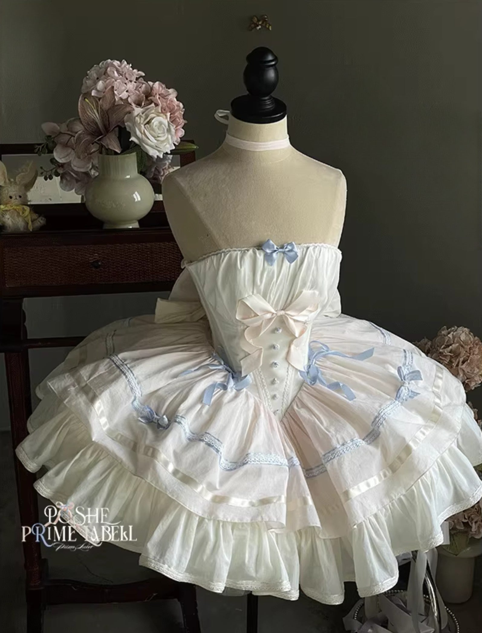 Antique Cotton Blue Dress - PoshePose Global