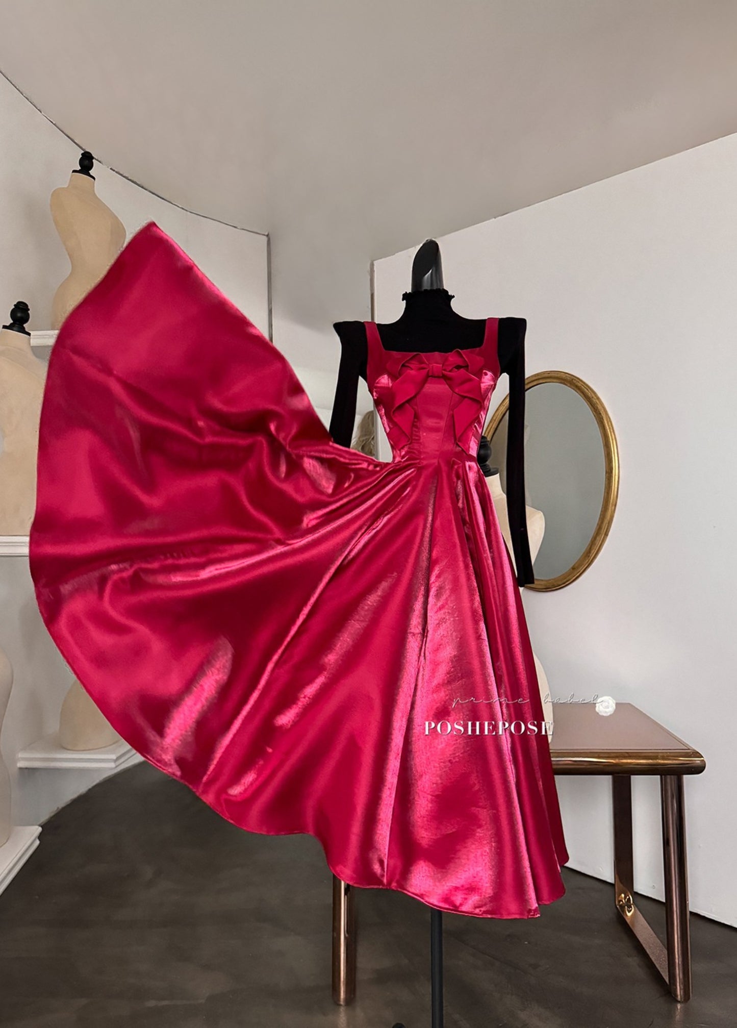 Red luxury fashion gown designed for special occasions