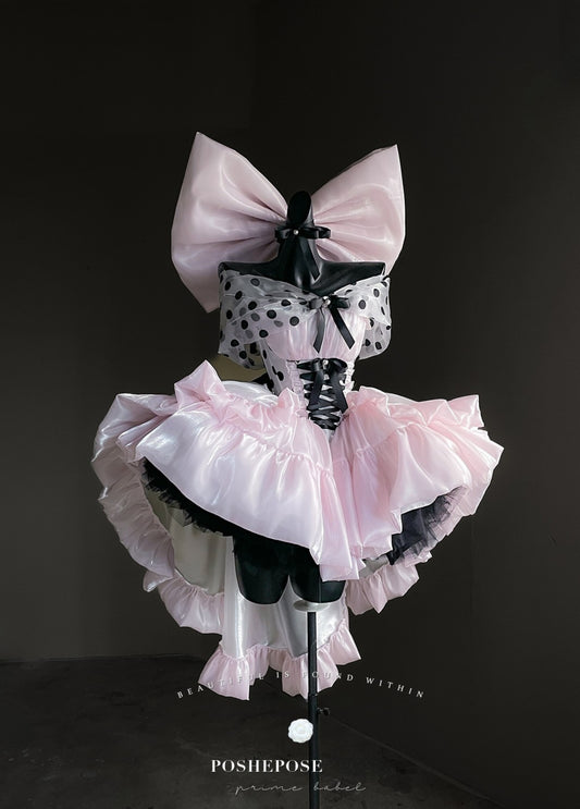 Pink Polka Dot Coronation Dress - PoshePose Global