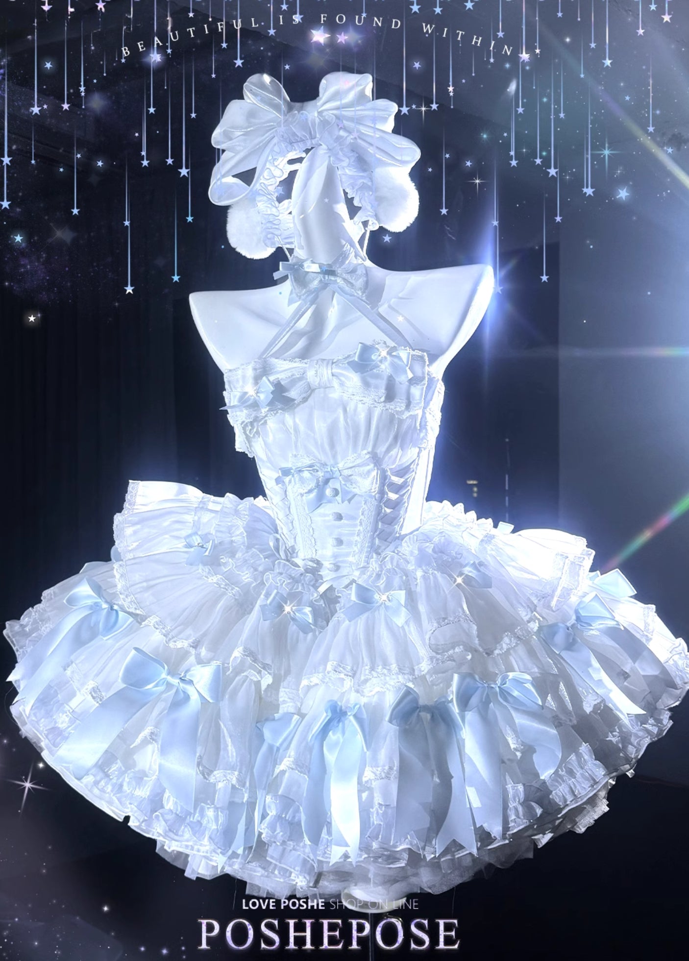 White Feather Snow and Ready Red Idol Dress - PoshePose Global