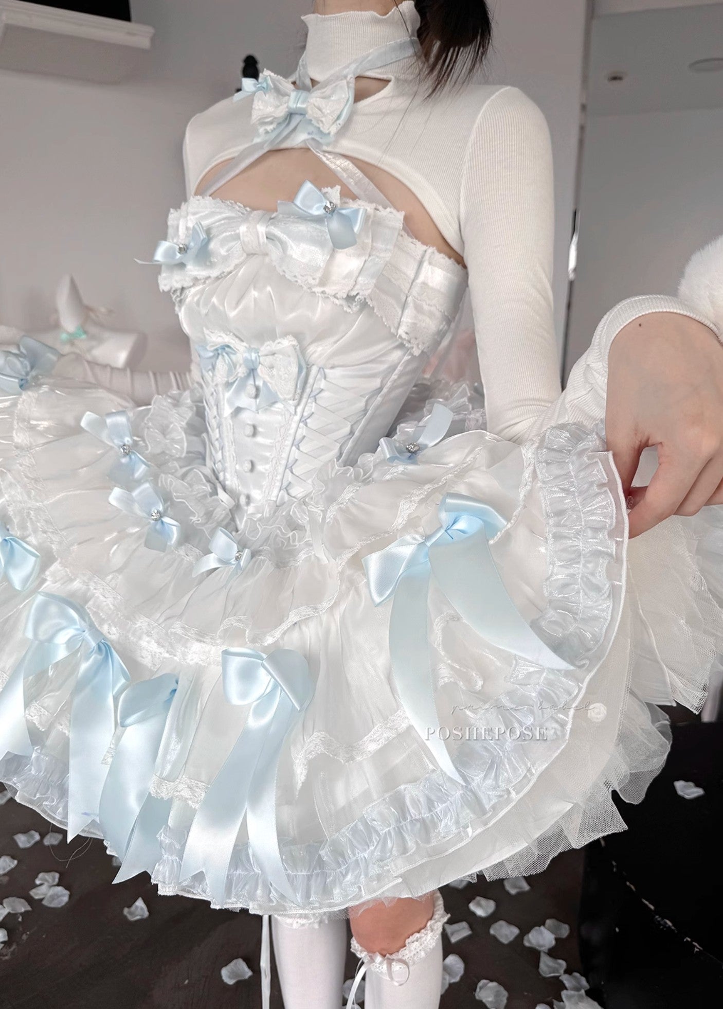 White Feather Snow and Ready Red Idol Dress - PoshePose Global