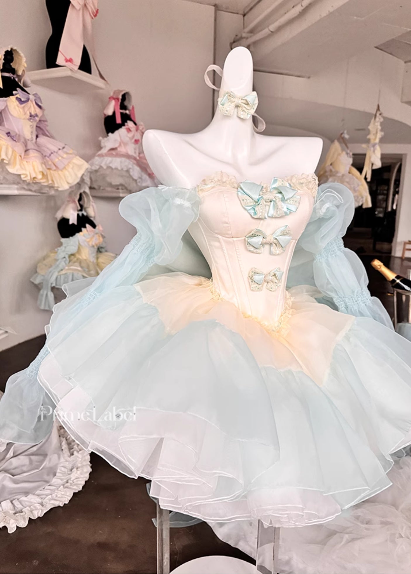 Antique Yellow-Green Little Cake Dress - PoshePose Global