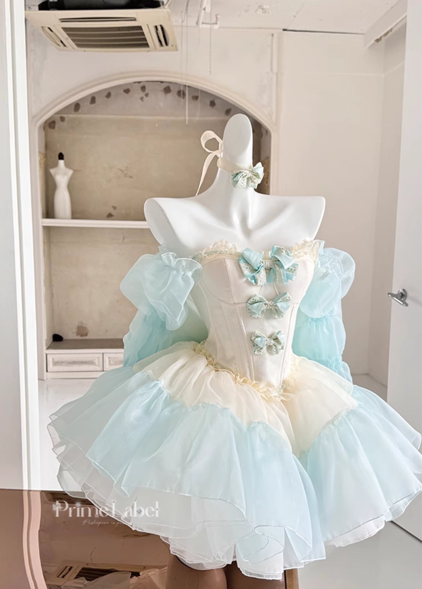 Antique Yellow-Green Little Cake Dress - PoshePose Global