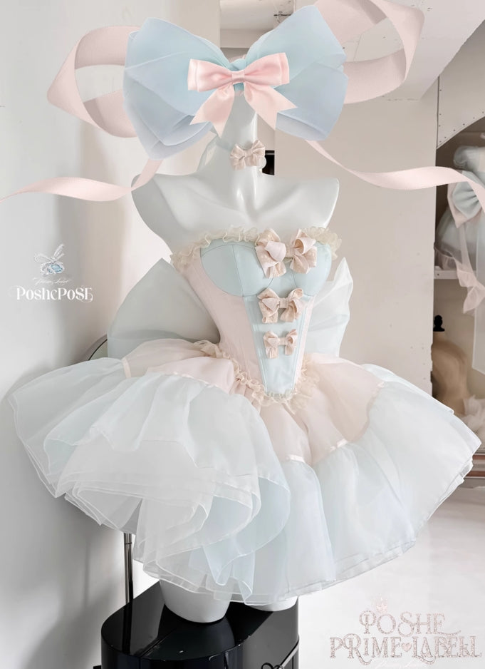 Pink & Blue Princess Baby Dress - PoshePose Global