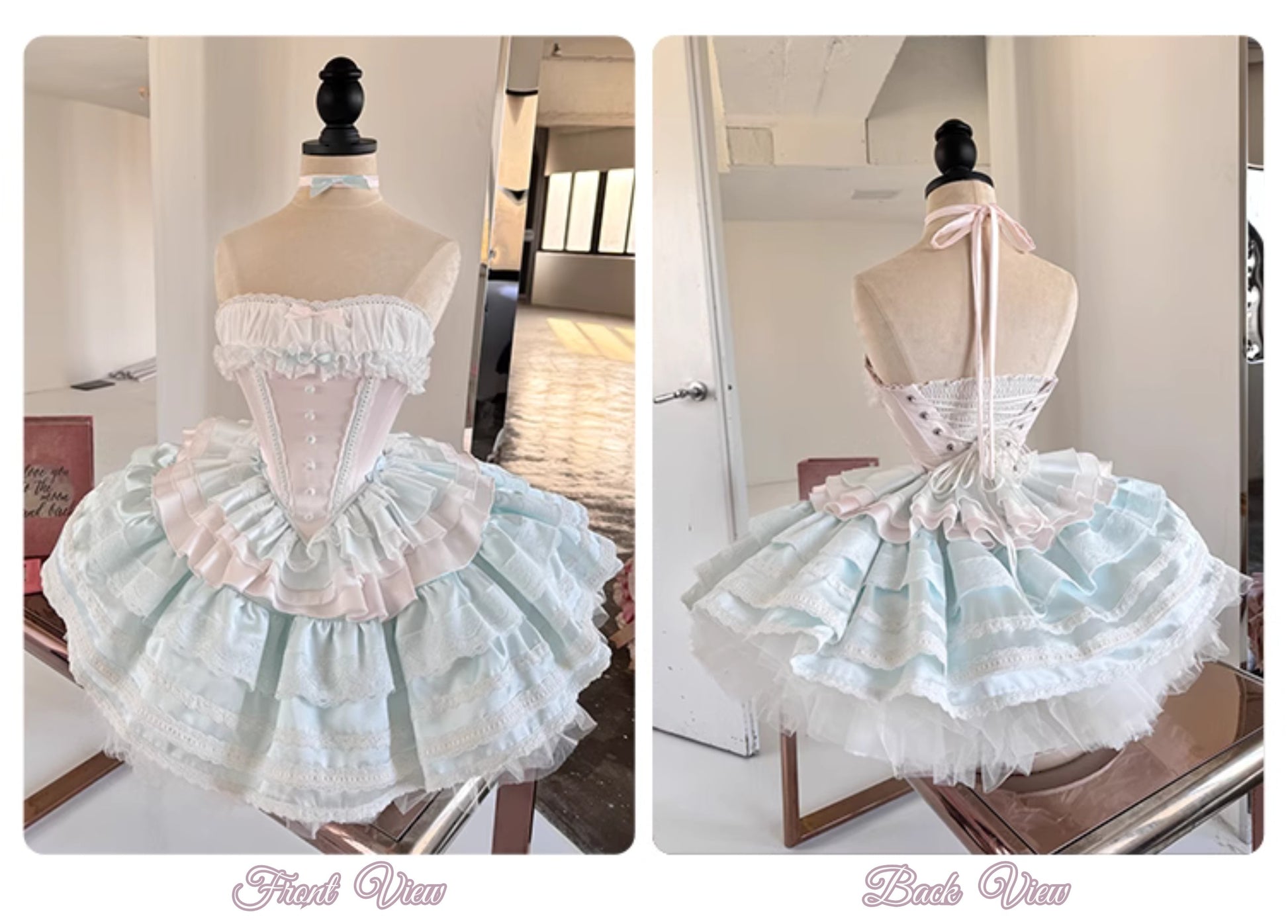 Powder Blue Satin Dress - PoshePose Global