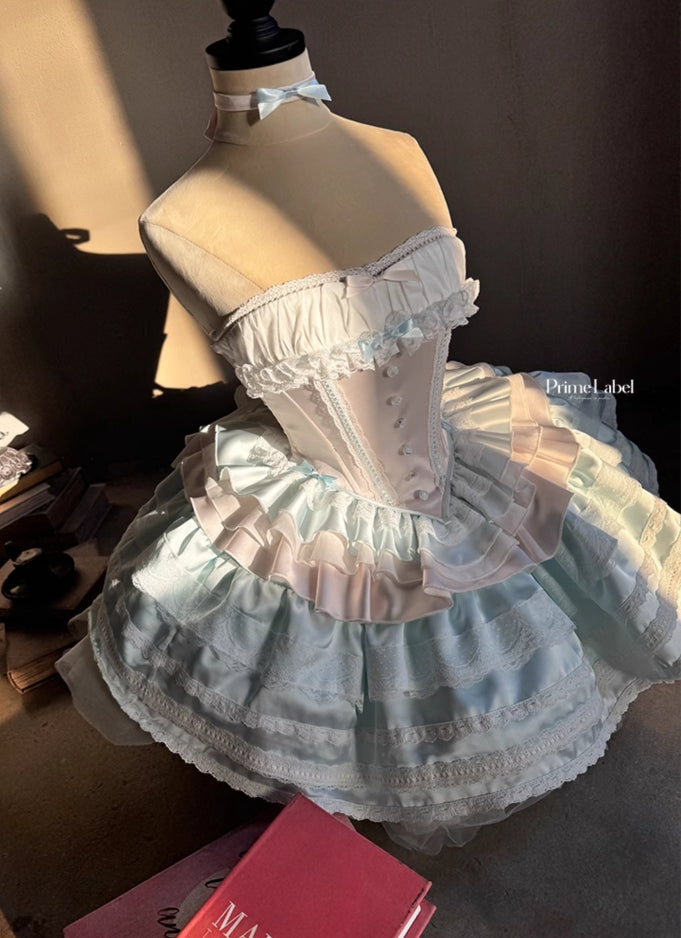 Powder Blue Satin Dress - PoshePose Global