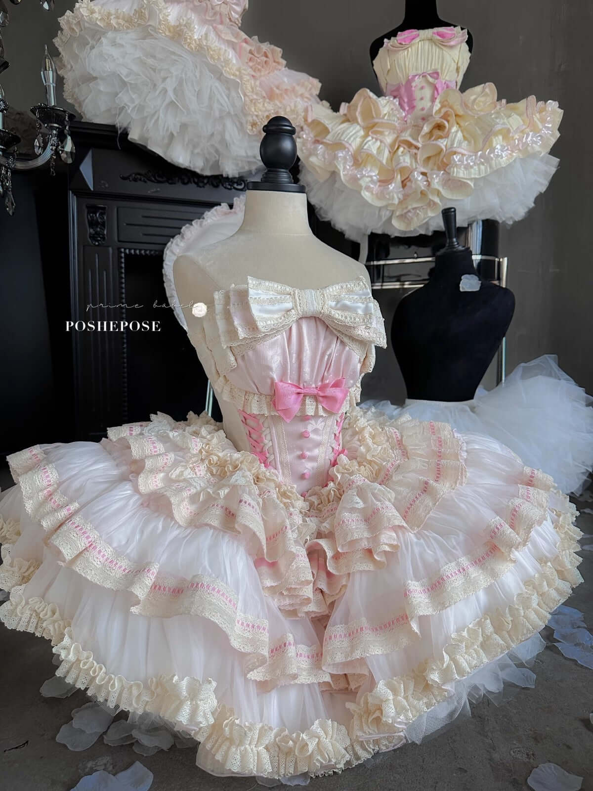 Roseheart Blush Satin Ballet Dress - PoshePose Global