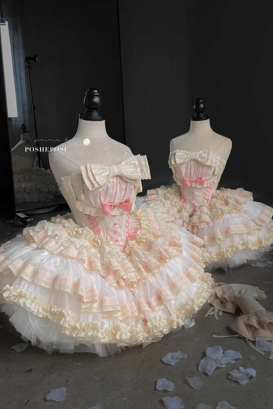 Roseheart Blush Satin Ballet Dress - PoshePose Global