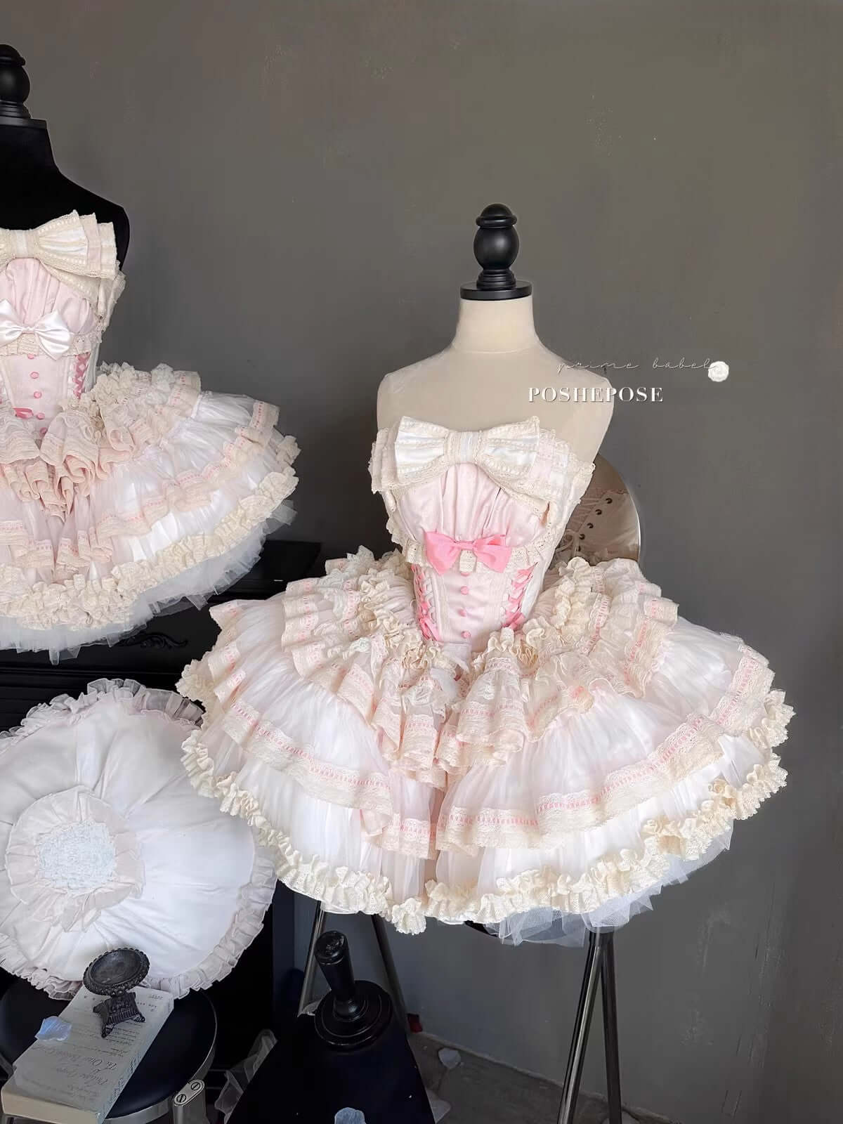 Roseheart Blush Satin Ballet Dress - PoshePose Global