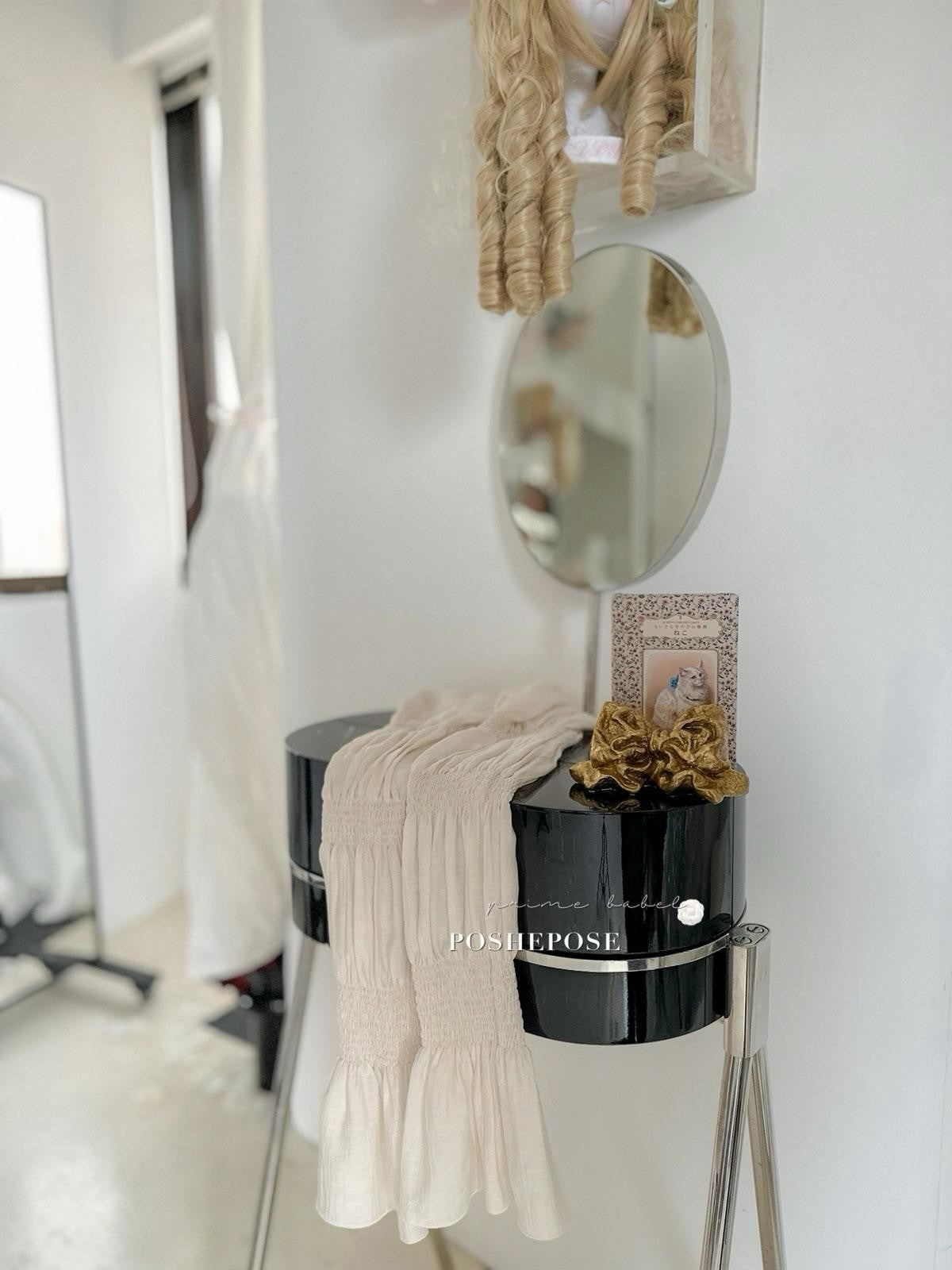 Elegant pastel ruffle dress inspired by lolita and balletcore styles, from Poshepose Global.