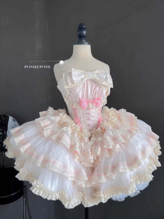 Roseheart Blush Satin Ballet Dress - PoshePose Global