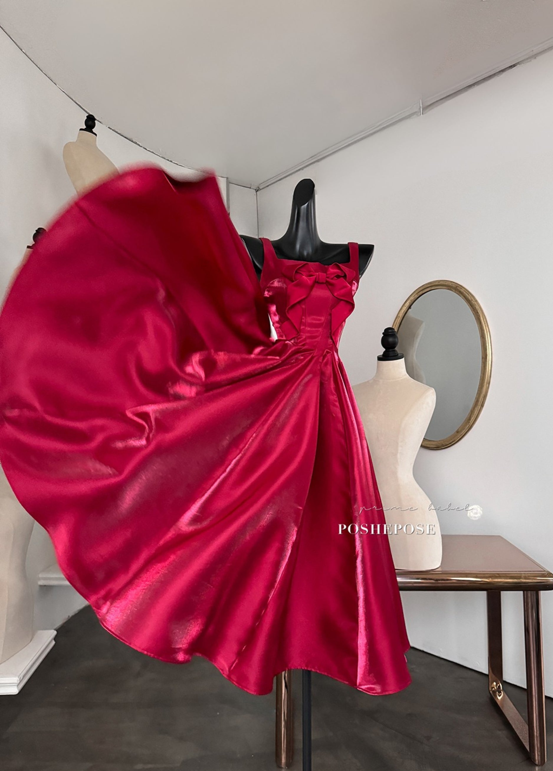 Satin luxury dress for Christmas and holiday galas