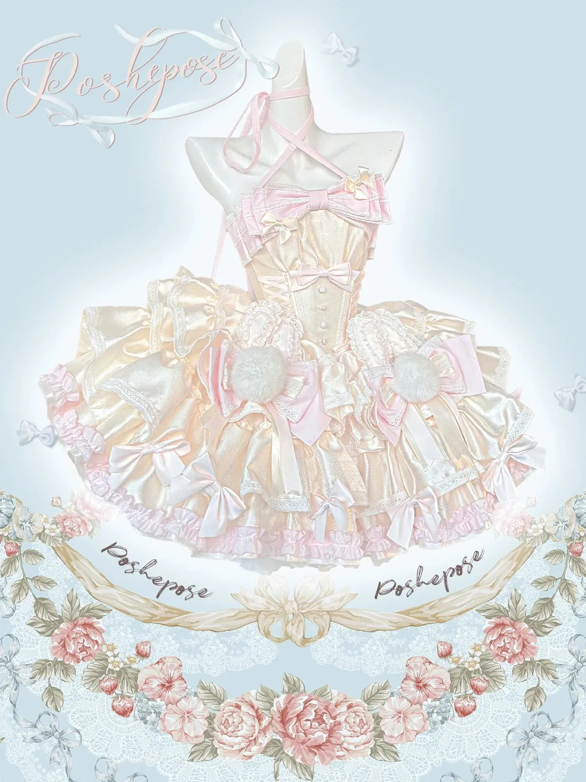 Princesscore bunny dress with lace and pastel accents