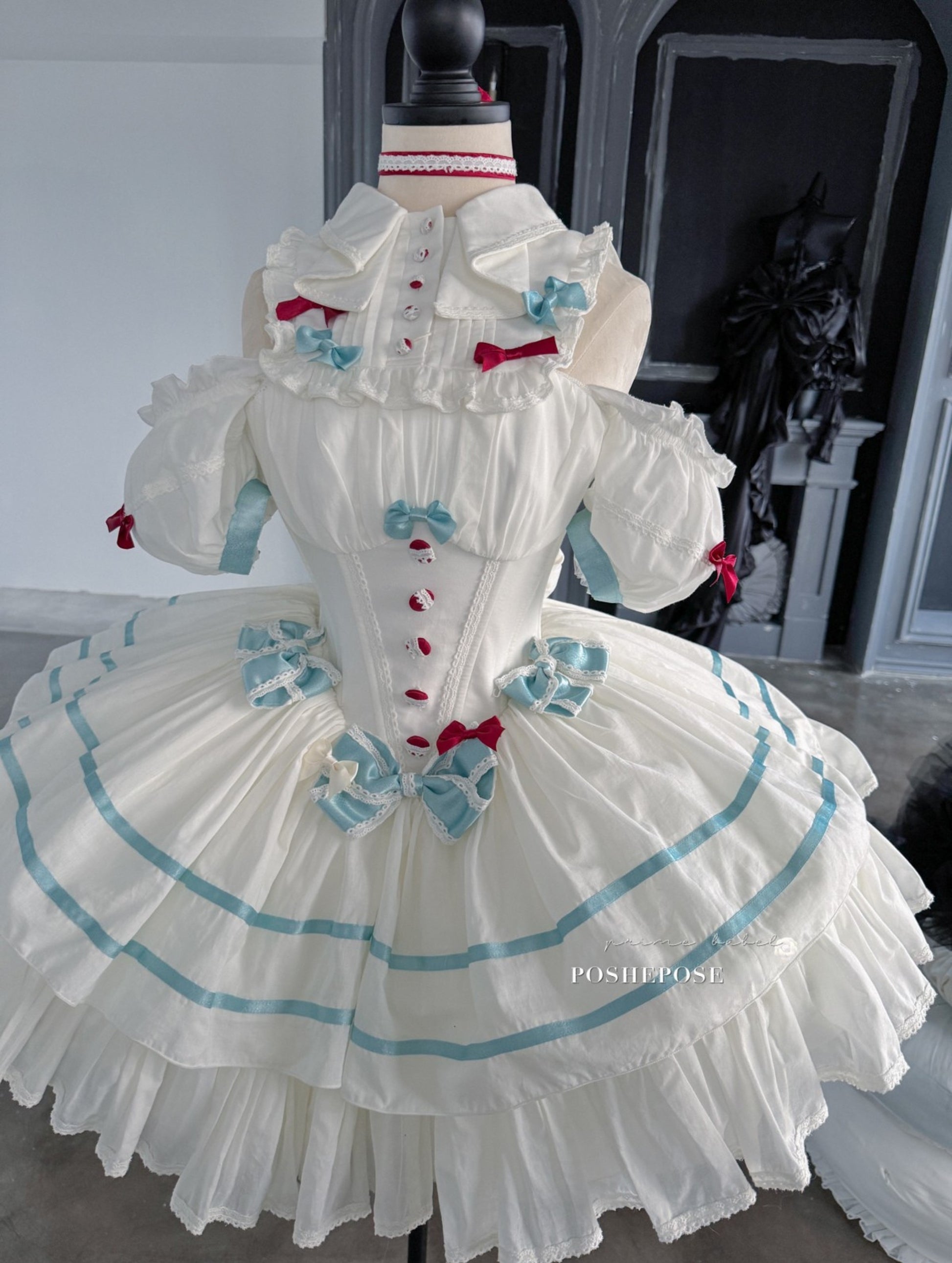 Fairycore and balletcore-inspired Lolita gown with charming details.